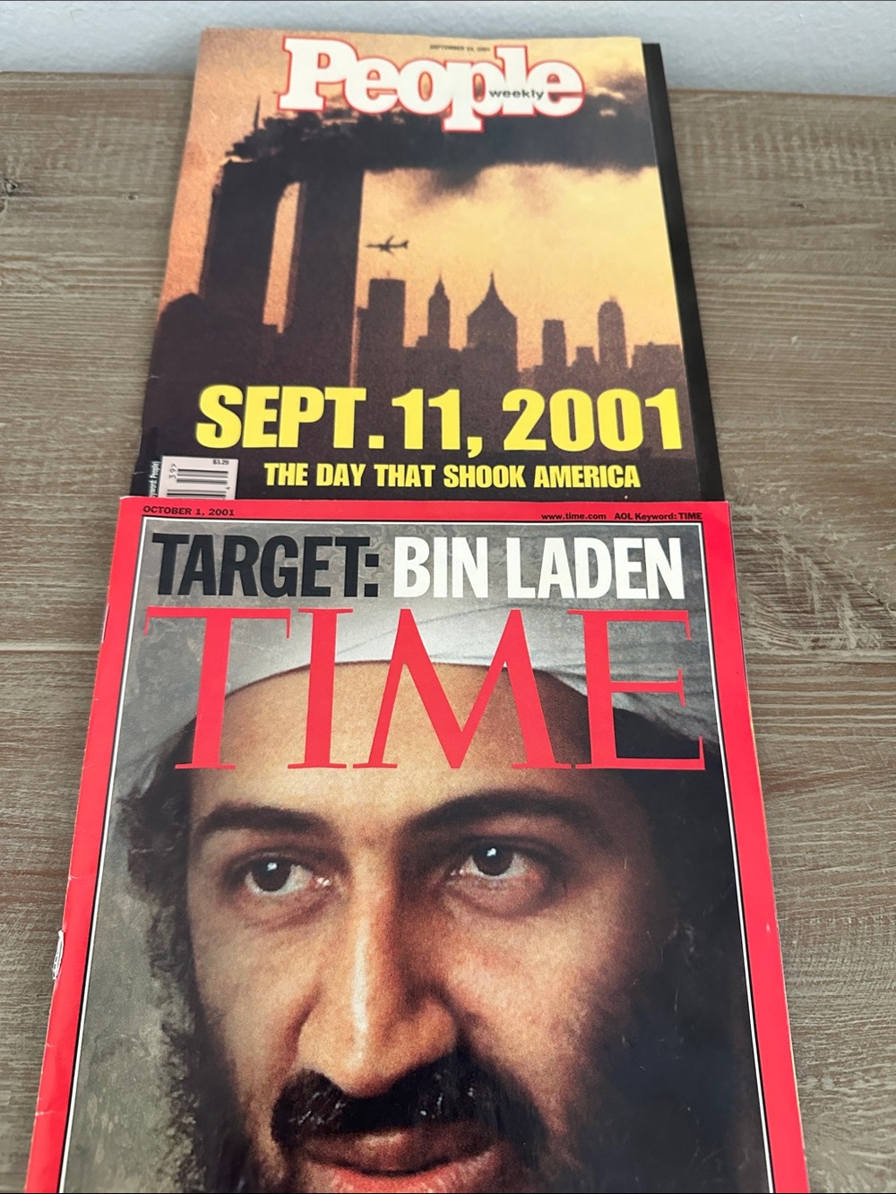 People & TIME Magazine Covers - Sept. 11, 2001 & Target: Bin Laden
